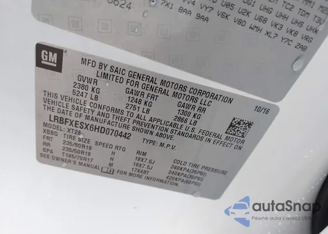 2017 Buick Envision Premium I from USA, damaged, VIN LRBFXESX6HD070442